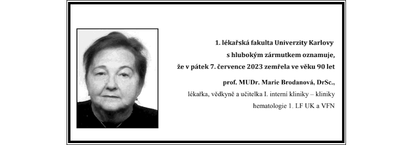 prof. MUDr. Marie Brodanová, DrSc.